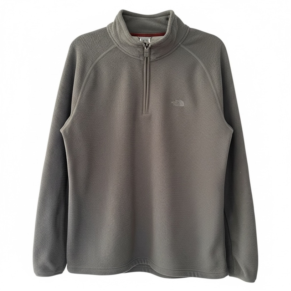 The North Face Jacket Men's Large Grid Fleece 1/2 Zip Pullover Fleece Pre-Loved